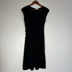 Coldwater Creek Womens Dress 10 Black Pull Over Sleeveless Front Twist made USA